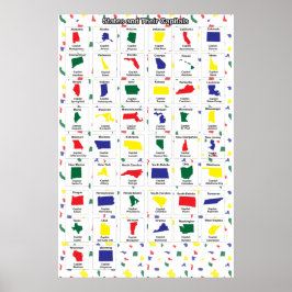 Póster Capitales de Estado Imprimir