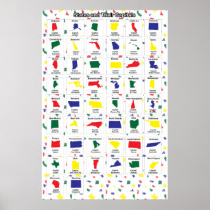 Póster Capitales de Estado Imprimir