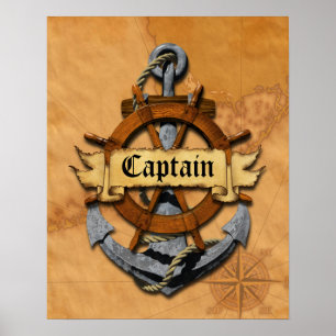 Póster Capitán Anchor y rueda