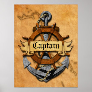 Póster Capitán Ancla Y Rueda