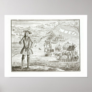 Póster Capitán Bartholomew Roberts (1682-1722) con dos s