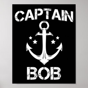 Póster Capitán Bob divertido regalo de barco de cumpleaño