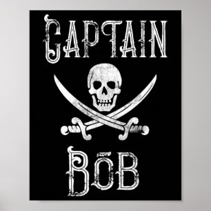 Póster Capitán Bob - Navegación Pirata Personalizada Vint