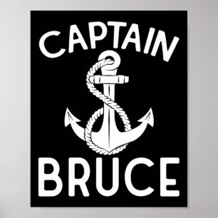 Póster Capitán Bruce barco yate navegación ancla de barco