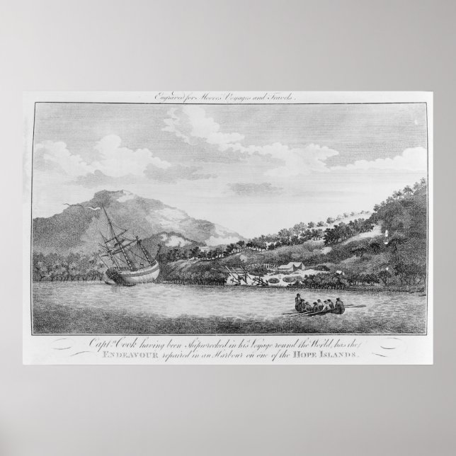 Póster Capitán Cook tras naufragar (Frente)