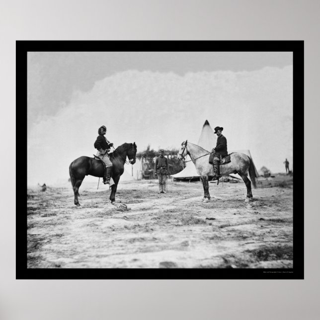 Póster Capitán Custer y General Pleasonton Falmouth 1863 (Frente)