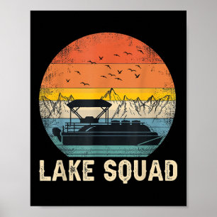 Póster Capitán de barco de pontón vintage Lake Squad Vibr