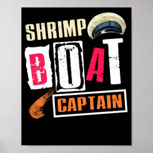Póster Capitán de camarón en barco: crucero