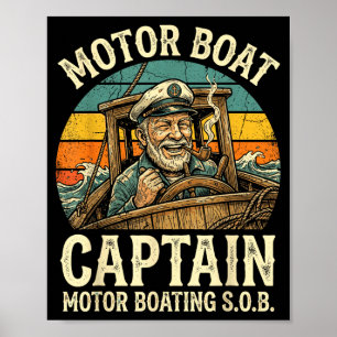 Póster capitán de lancha motora