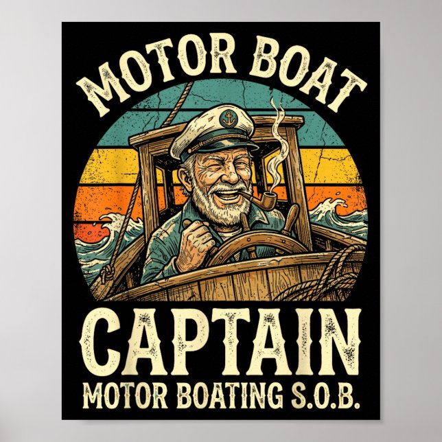 Póster capitán de lancha motora (Frente)