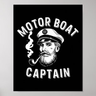 Póster Capitán de lancha motora Aventura náutica de aguas