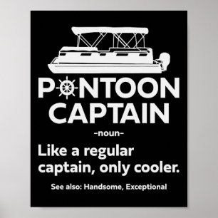 Póster Capitán de lancha pontón papá divertido navegando