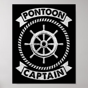 Póster Capitán de Pontón Barco Regalos de Náutica Hombres