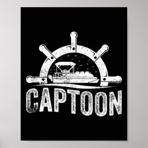 Póster Capitán de pontón de navegación Barco de pontón Ca