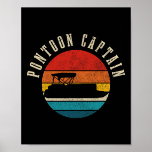 Póster Capitán de Pontón Pontón Vintage Embarcación Barco