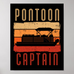Póster Capitán de pontón vintage Propietario del barco Bo