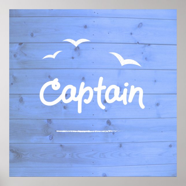 Póster Capitán del barco Blue Sailing Beach House (Frente)