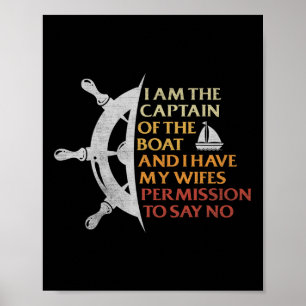 Póster Capitán del barco de motor: vela Pontoon en barco 