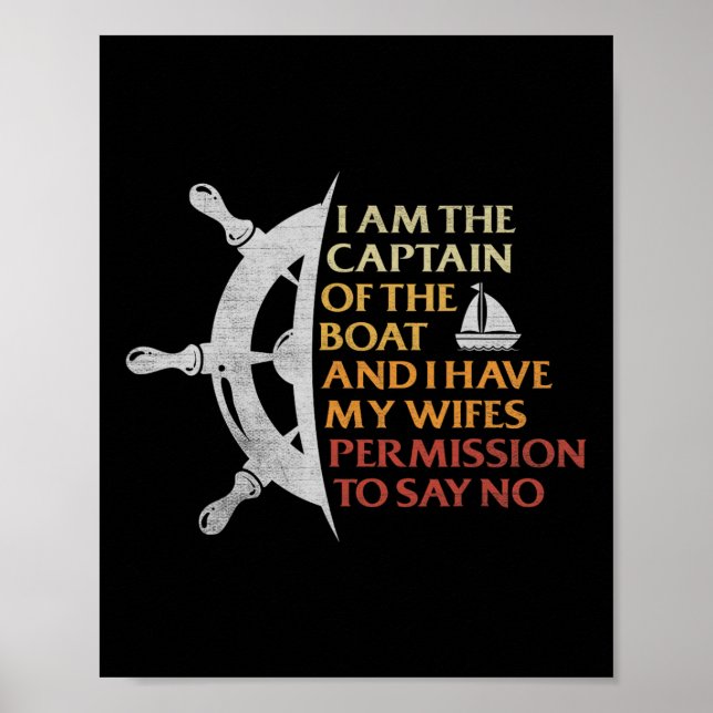 Póster Capitán del barco de motor: vela Pontoon en barco  (Frente)
