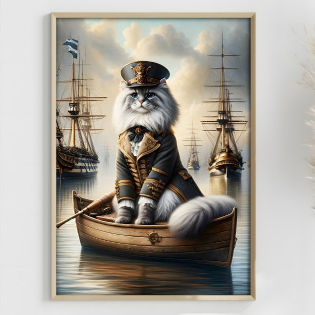 Póster Capitán del gato Steampunk Ragdoll Buques de guerr (Subido por el creador)