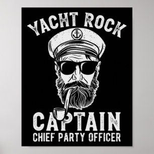 Póster Capitán del rock náutico Pontoon Fiesta del barco