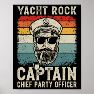 Póster Capitán del rock náutico Pontoon Fiesta del barco