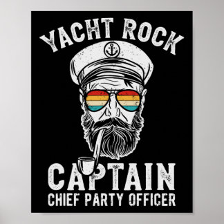 Póster Capitán del rock náutico Pontoon Fiesta del barco