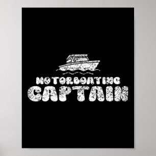Póster Capitán en motocicleta Motobarco Motorboa Motorboa