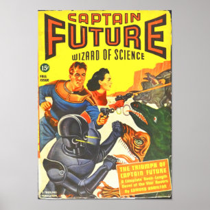 Póster Capitán Future -- Los triunfos de capitán Future