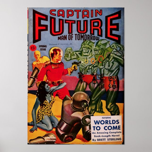 Póster Capitán Futuro — Los mundos por venir (Frente)