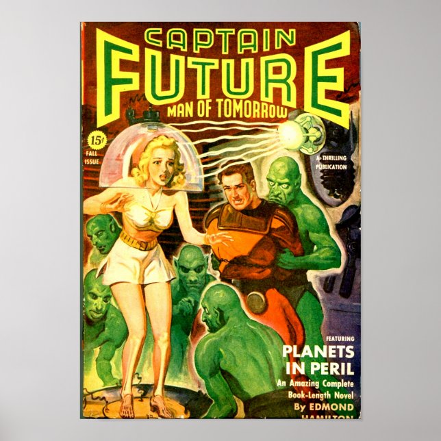 Póster Capitán Futuro — Planetas en peligro (Frente)