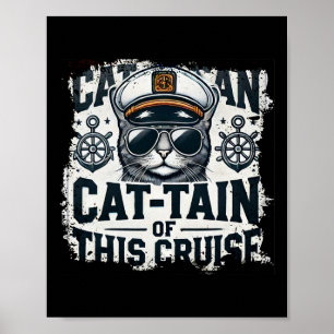 Póster Capitán Gato-tán del barco de crucero Kitte de vac