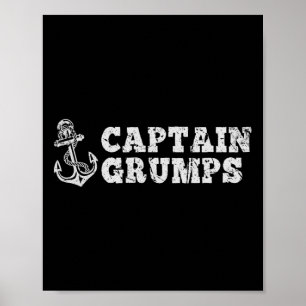 Póster Capitán Grups Anclaje de Barco Vintage
