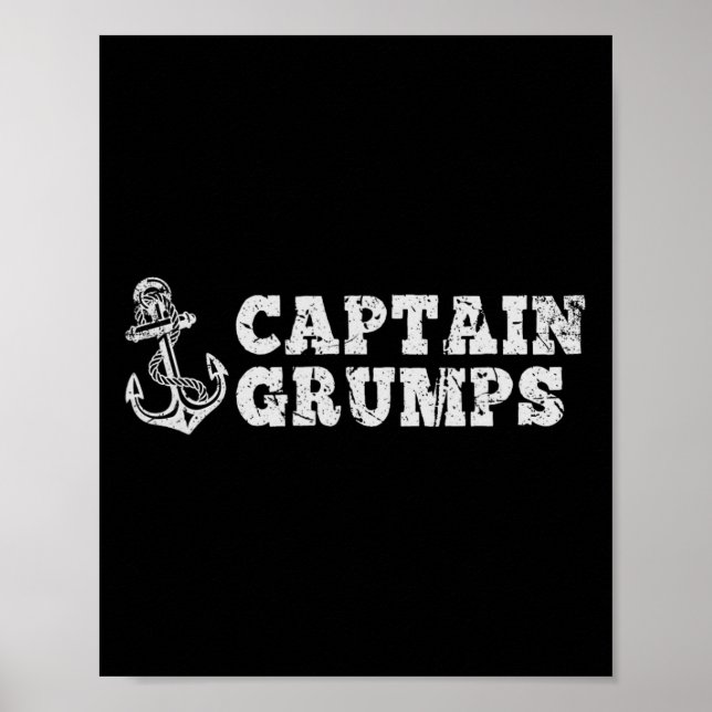 Póster Capitán Grups Anclaje de Barco Vintage (Frente)
