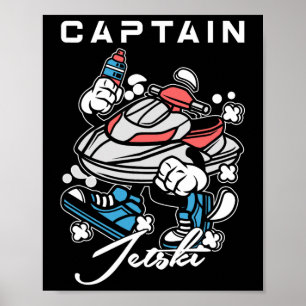 Póster Capitán Jet Ski Deportes extremos acuáticos Jetski