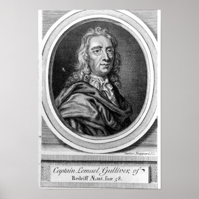 Póster Capitán Lemuel Gulliver, 1726 (Frente)