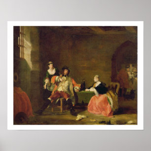 Póster Capitán Macheath desconcertado por Polly y Lucy en