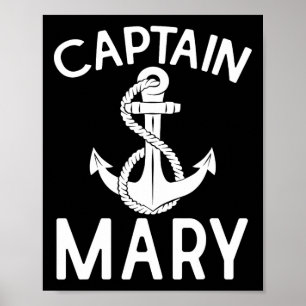 Póster Capitán Mary barco yate navegación barco ancla