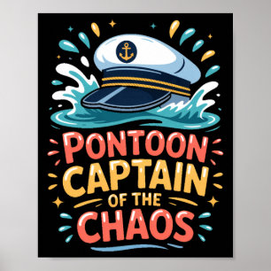 Póster Capitán Ntoon del Caos Divertido Barco Lago Largo