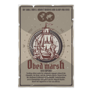 Póster Capitán Obed del Mar de Marsh Innsmouth