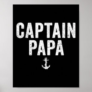 Póster Capitán Papá Barco Pontón Lago Pesca Embarcación V
