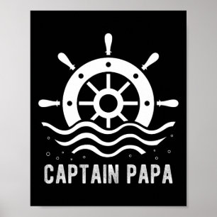 Póster Capitán Papa Boating el día del padre capitán Pont