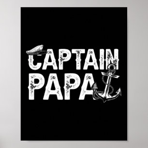 Póster Capitán Papá Lago de pontón Marinero Pesca Embarca