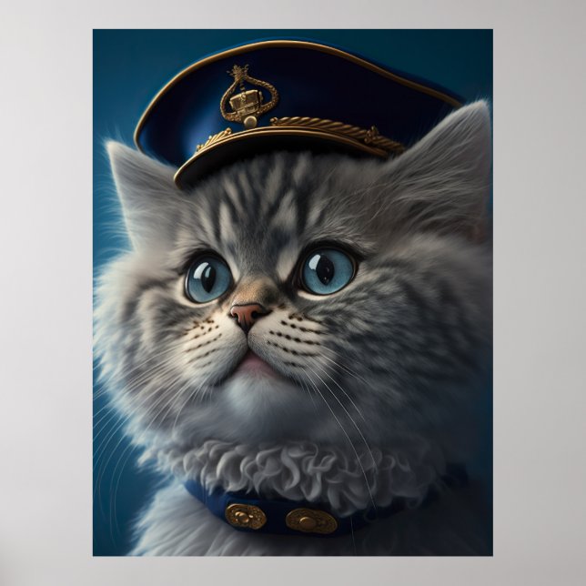 Póster Capitán piloto de Kitten (Frente)