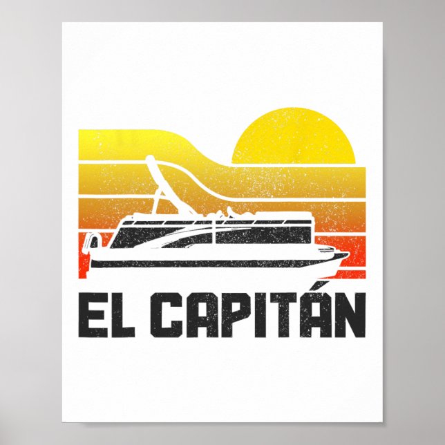 Póster Capitán Pontón El Capitan Pontooning Bote (Frente)