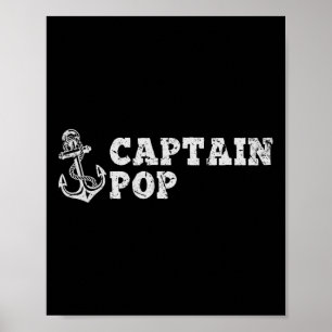 Póster Capitán Pop Velero Barco Antiguo Ancla Fu