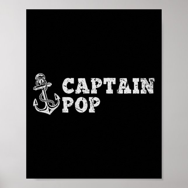 Póster Capitán Pop Velero Barco Antiguo Ancla Fu (Frente)