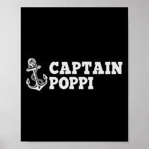 Póster Capitán Poppi Navegación a vela Ancla de barco vin