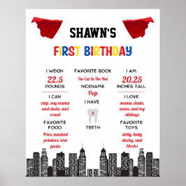 Póster Capitán Poster de primer cumpleaños de un solo der