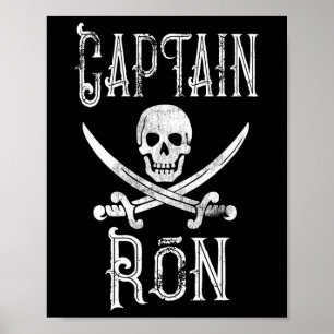 Póster Capitán Ron Personalizado Vintage Pirata Embarcaci